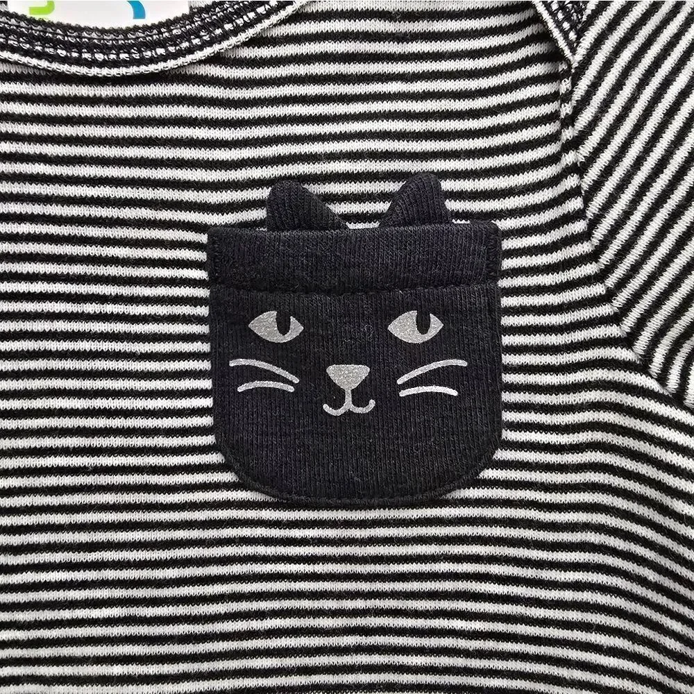 Nwt Carter's 100% Cotton Baby Girl Halloween Tulle Dress Black Cat 2 pc